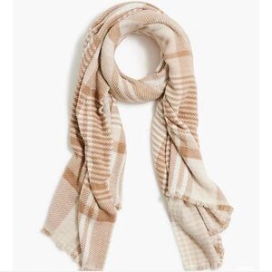 J. Crew plaid large reversible scarf shawl neutral, houndstooth mix